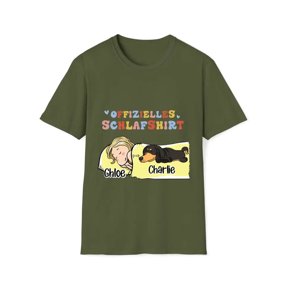 Official Sleep Shirt (German) - Woman &amp; 1-3 Dogs