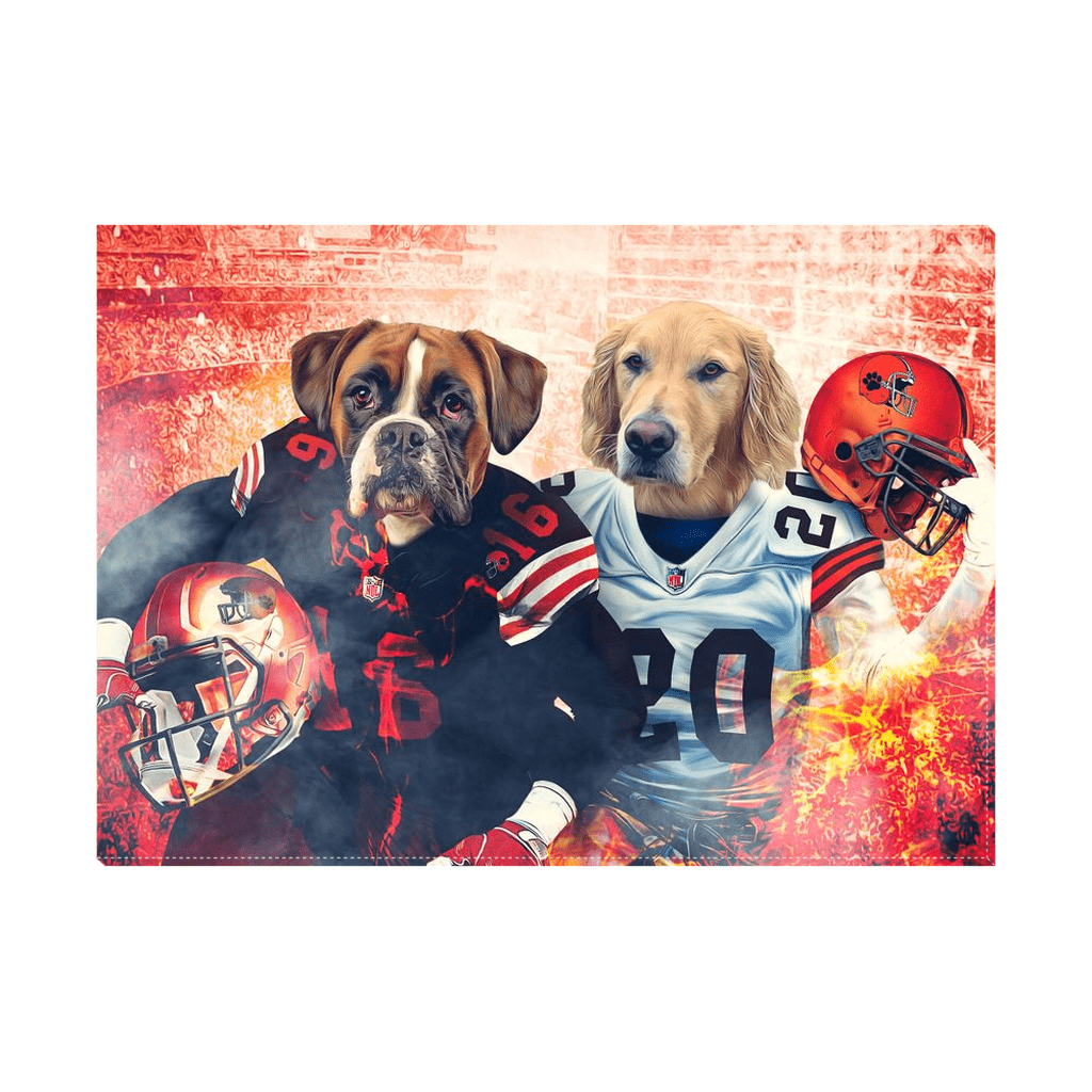 &#39;Cleveland Doggos&#39; Personalized 2 Pet Standing Canvas