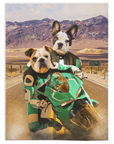 Manta personalizada para 2 mascotas 'Kawadawgi Riders'