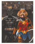 'Batdog & Wonder Doggette' Personalized 2 Pet Blanket