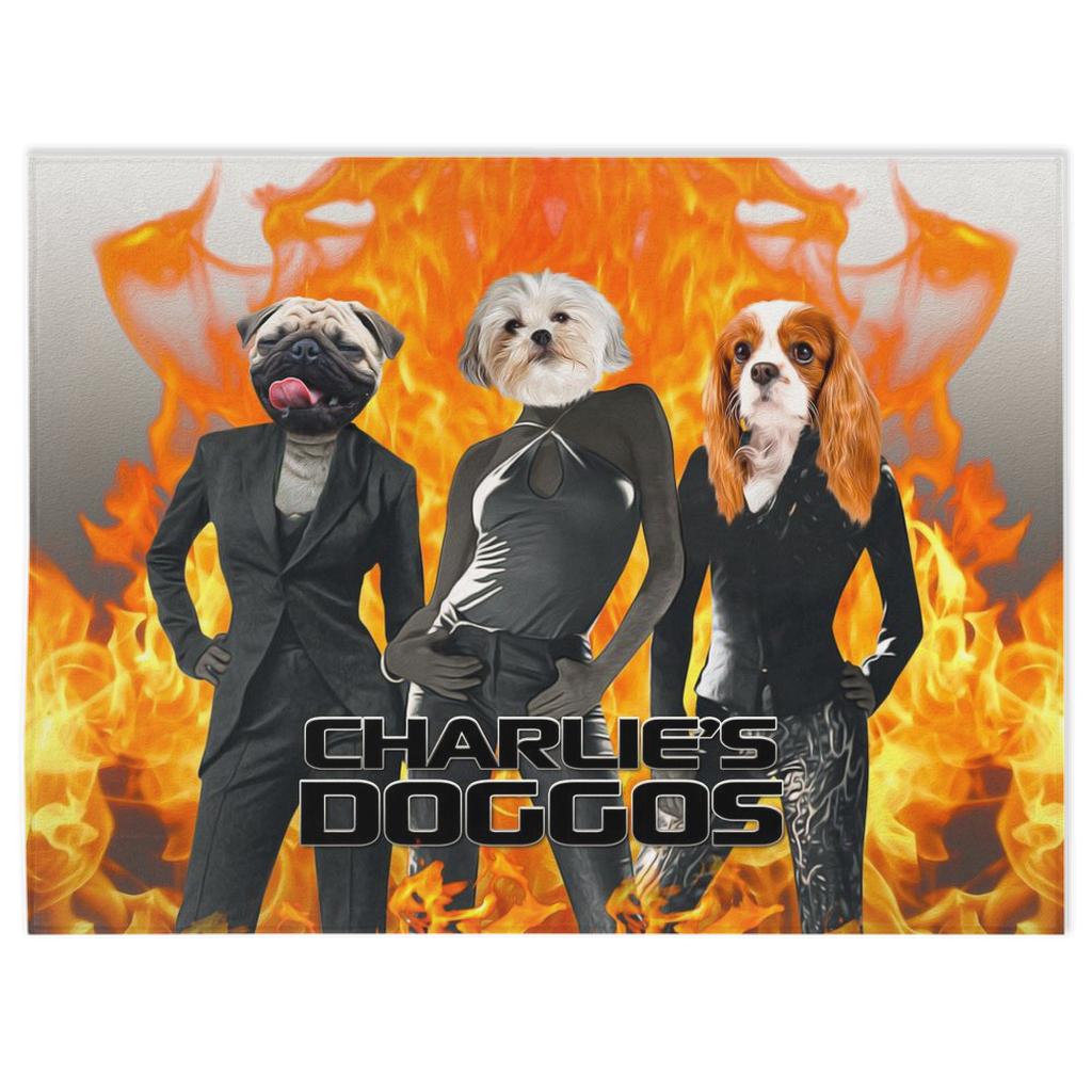 Manta personalizada para 3 mascotas &#39;Charlie&#39;s Doggos&#39; 