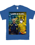 Camiseta personalizada para 2 mascotas 'Suecia Doggos Euro Football'