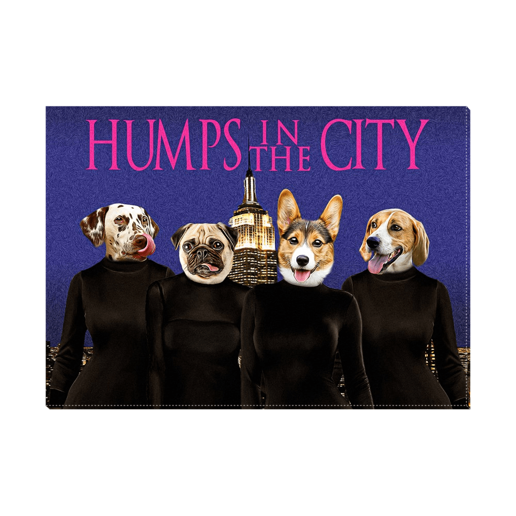 &#39;Humps in the City&#39; Personalized 4 Pet Standing Canvas