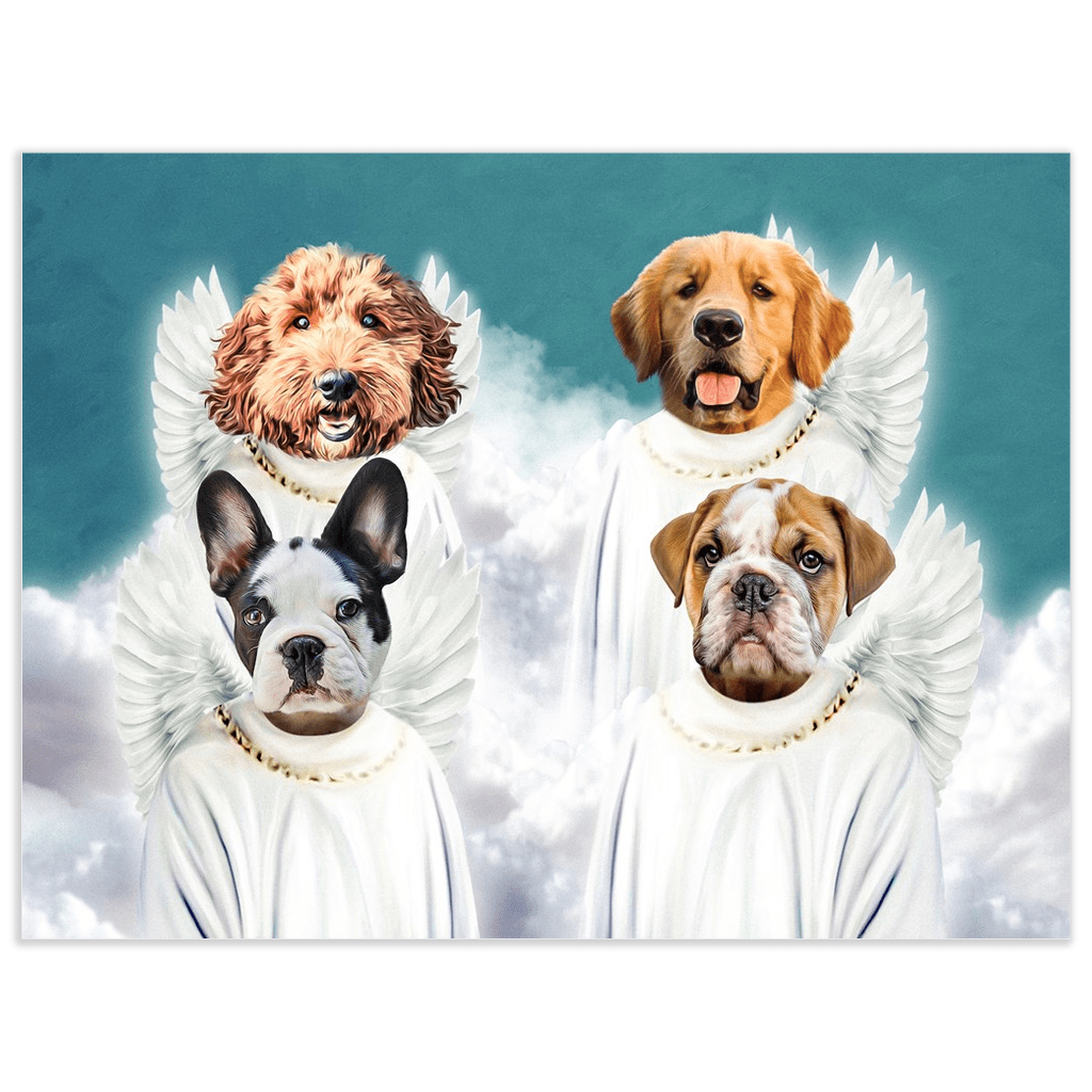 &#39;4 Angels&#39; Personalized 4 Pet Poster