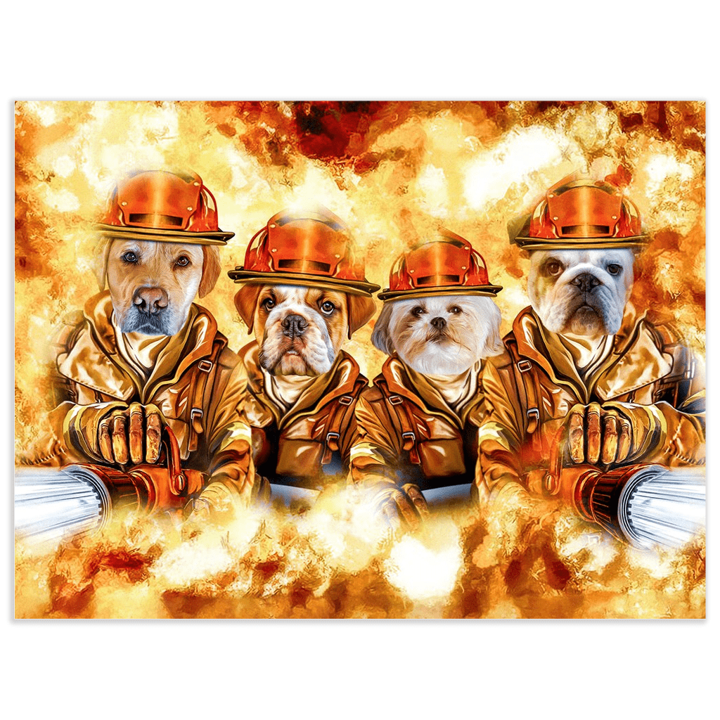 &#39;The Firefighters&#39; Personalized 4 Pet Poster