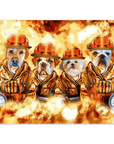'The Firefighters' Personalized 4 Pet Poster