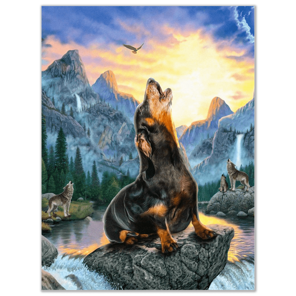 'The Retro Wolf' Personalized Pet Poster – doggovinci