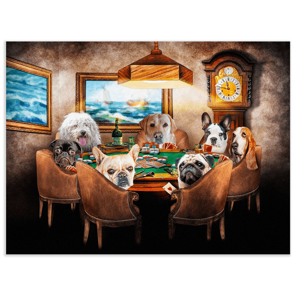 Póster personalizado con 7 mascotas &#39;The Poker Players&#39;