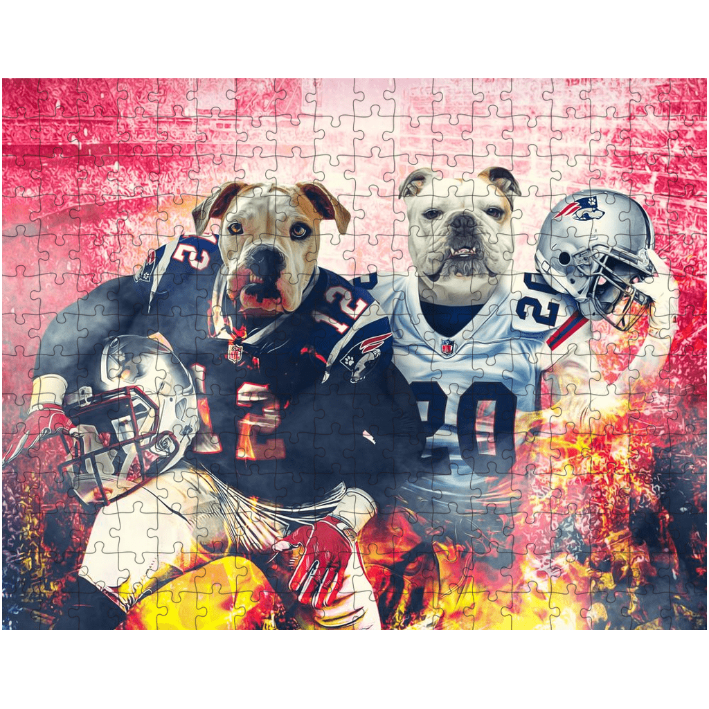 &#39;New England Doggos&#39; Personalized 2 Pet Puzzle