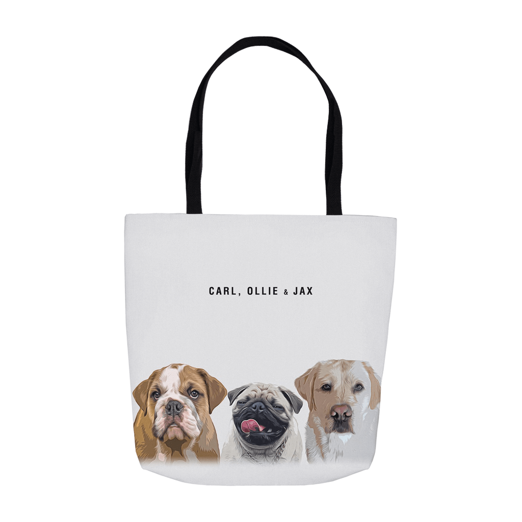 Personalized Modern 3 Pet Tote Bag