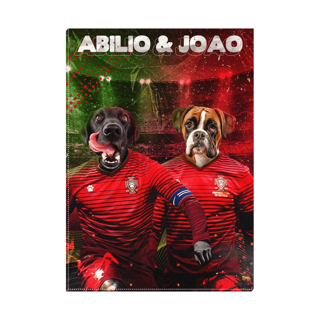 &#39;Portugal Doggos&#39; Personalized 2 Pet Standing Canvas