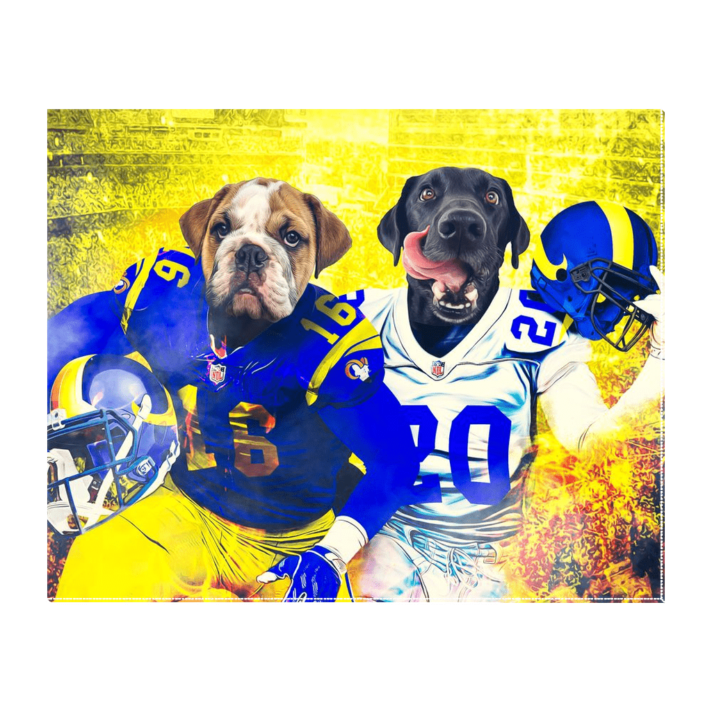 &#39;Los Angeles Doggos&#39; Personalized 2 Pet Standing Canvas