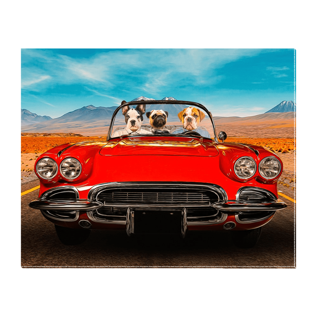 &#39;The Classic Paw-Vette&#39; Personalized 3 Pet Standing Canvas