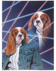 '1980s Lazer Portrait (Female)' Personalized Pet Blanket