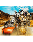 Lienzo personalizado para 5 mascotas 'Harley Wooferson'