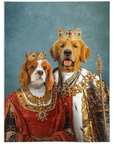 Manta personalizada para 2 mascotas 'Rey y Reina' 