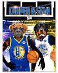 Póster Personalizado para 2 mascotas 'Golden State Doggos'