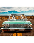 'The Lowrider' Personalized 2 Pet Standing Canvas