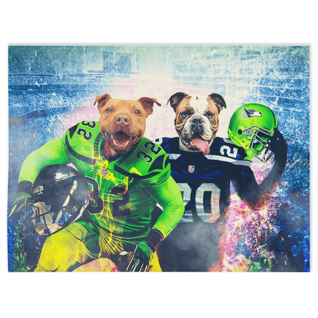 Manta personalizada para 2 mascotas &#39;Seattle Doggos&#39; 