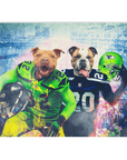 Manta personalizada para 2 mascotas 'Seattle Doggos' 