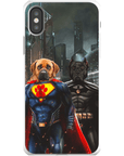 Funda personalizada para teléfono con 2 mascotas 'Superdog &amp; Batdog'