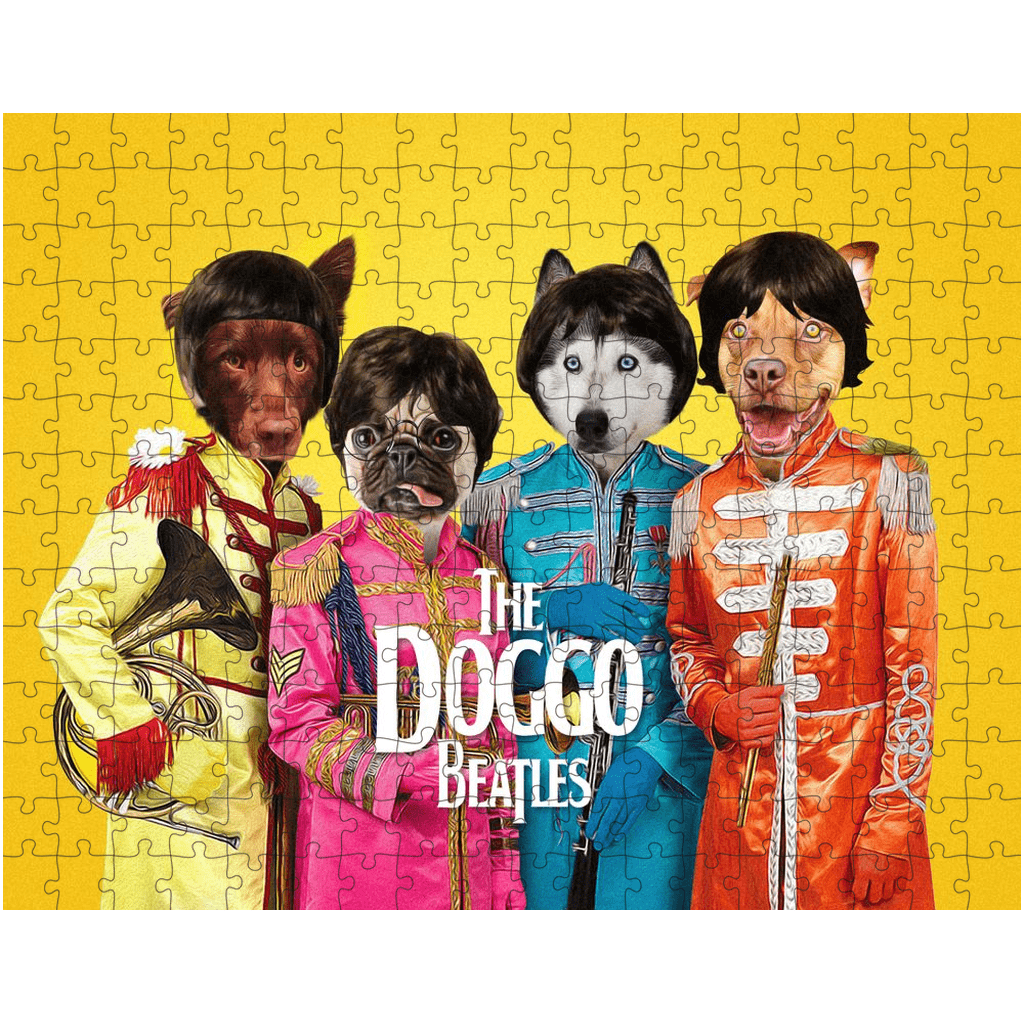 &#39;The Doggo Beatles&#39; Personalized 4 Pet Puzzle