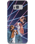 Funda personalizada para teléfono con 2 mascotas '1980s Lazer Portrait'