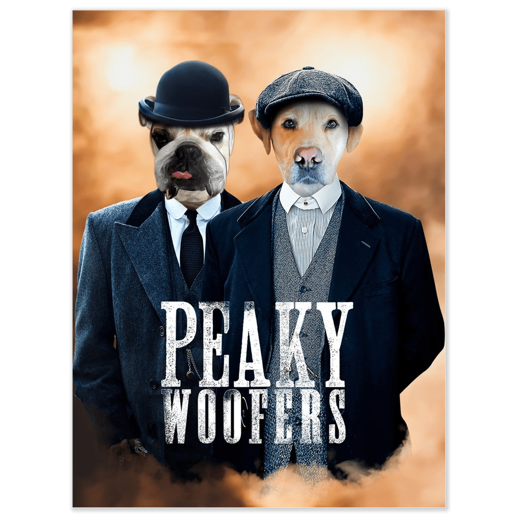 &#39;Peaky Woofers&#39; Personalized 2 Pet Poster