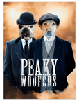 Póster Personalizado para 2 mascotas 'Peaky Woofers'