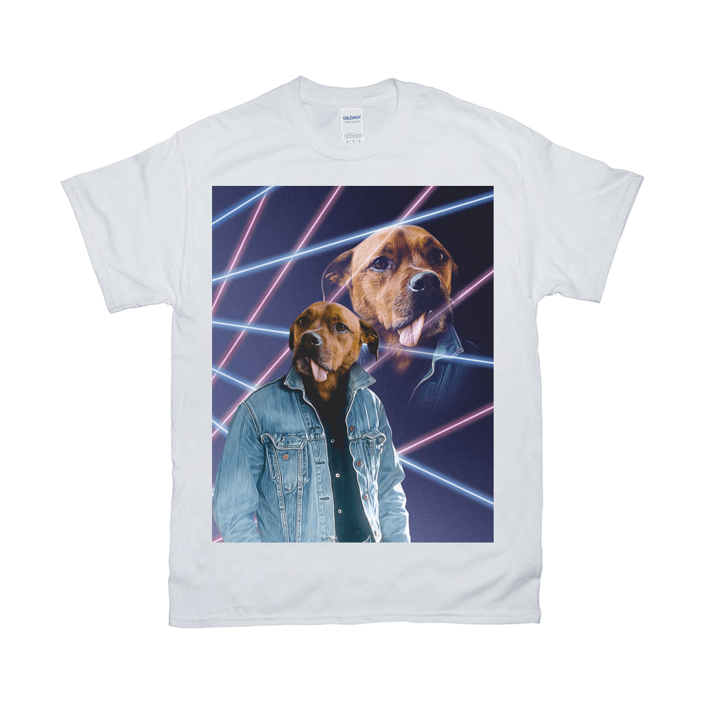 &#39;1980s Lazer Portrait&#39; Personalized Pet T-Shirt