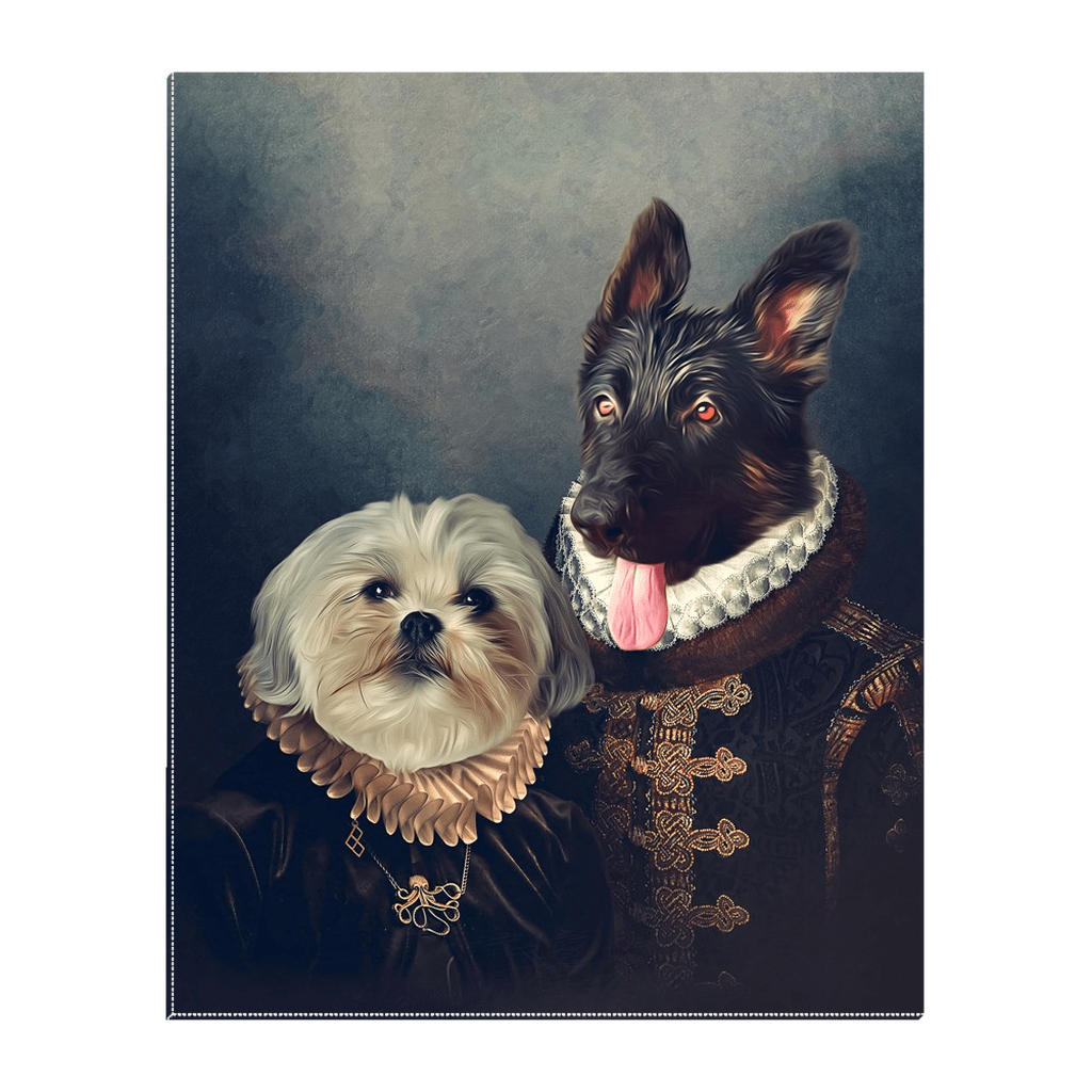 &#39;Duke and Duchess&#39; Personalized 2 Pet Standing Canvas