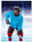 'The Hockey Player' Personalized Dog Poster