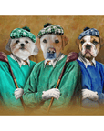 Póster personalizado de 3 mascotas 'Los golfistas'