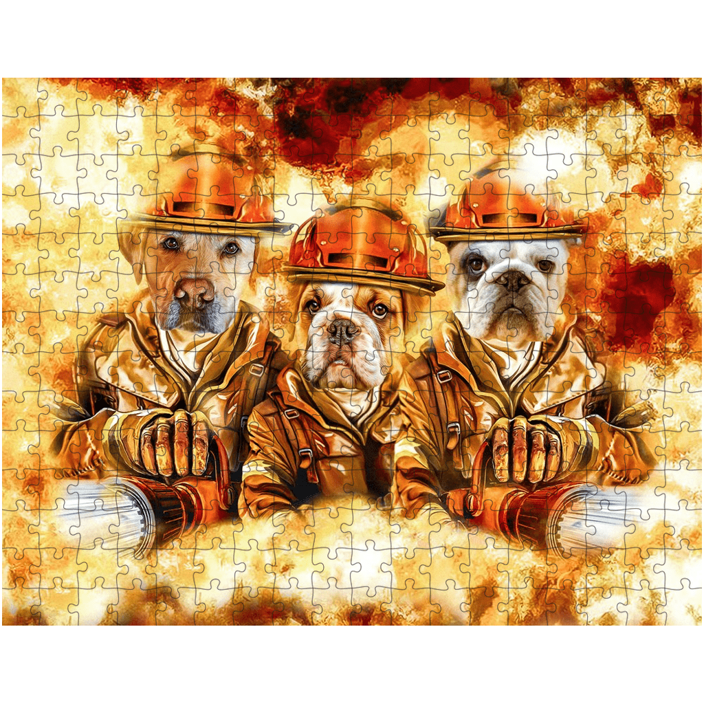 &#39;The Firefighters&#39; Personalized 3 Pet Puzzle