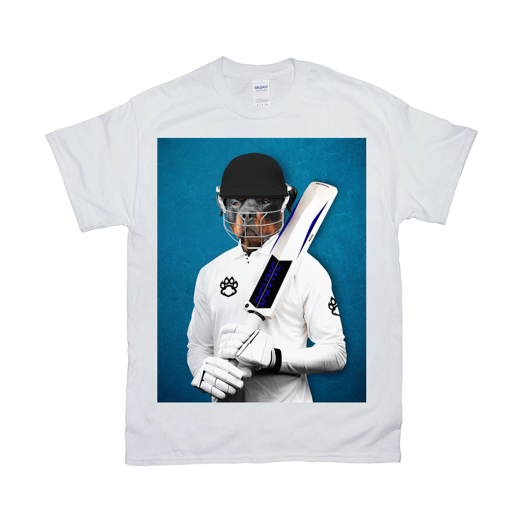 &#39;The Cricket Player&#39; Personalized Pet T-Shirt