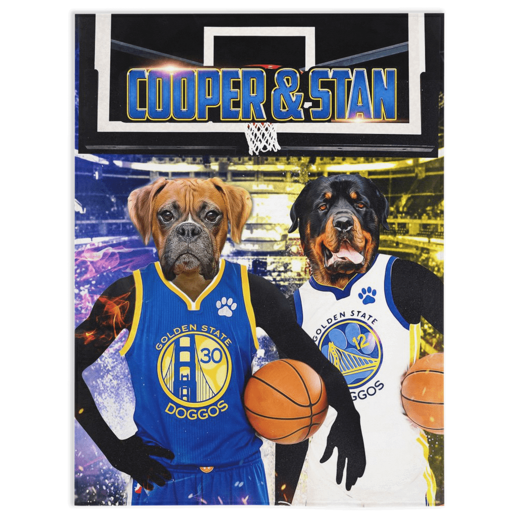 &#39;Golden State Doggos&#39; Personalized 2 Pet Blanket