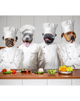 Lienzo de pie personalizado para 4 mascotas 'The Chefs'