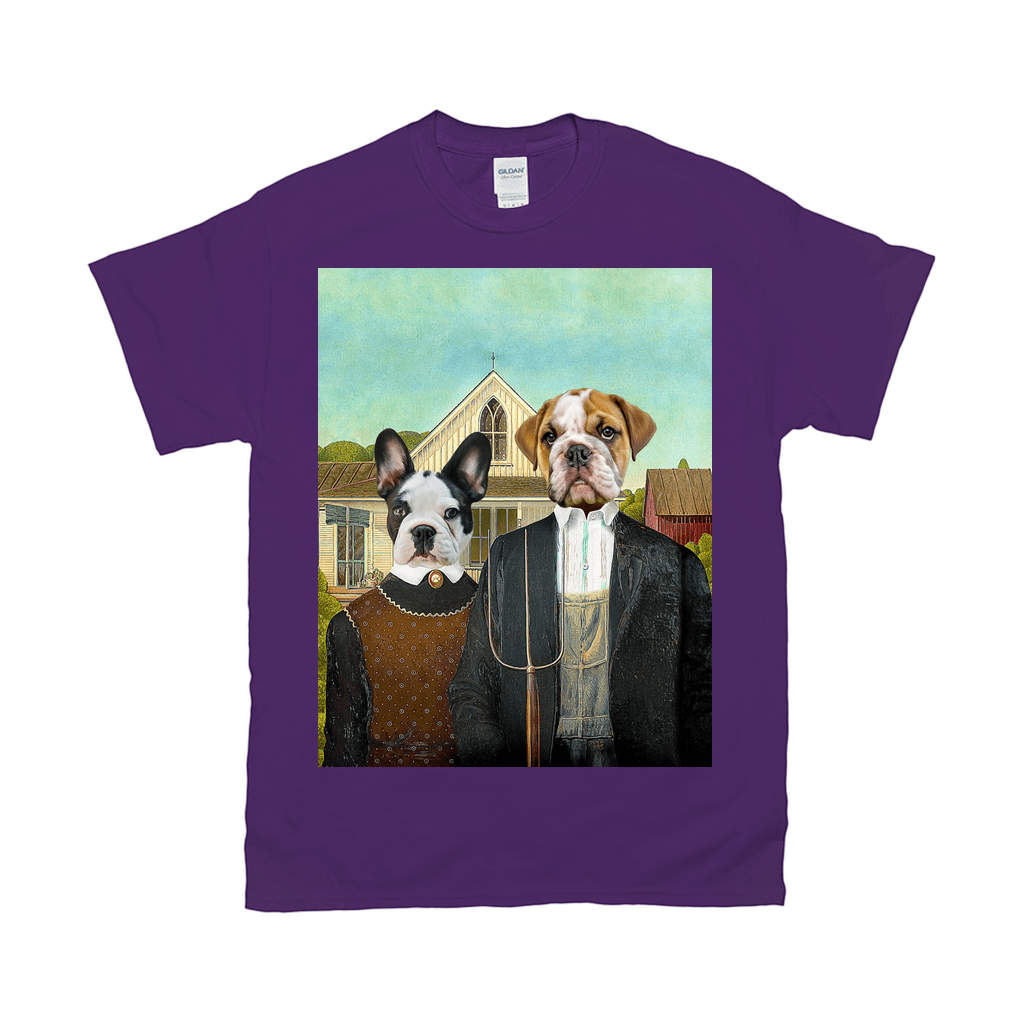 &#39;American Pawthic&#39; Personalized 2 Pet T-Shirt