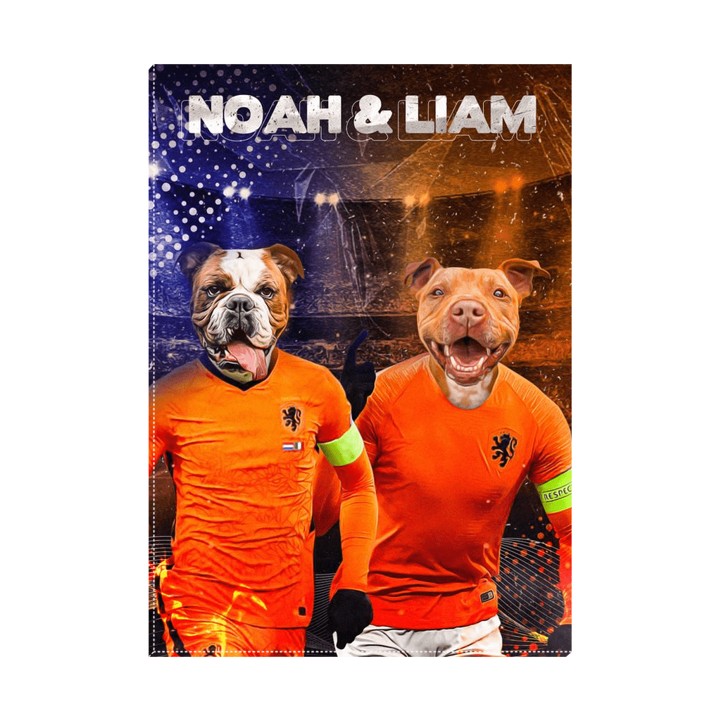 &#39;Holland Doggos&#39; Personalized 2 Pet Standing Canvas