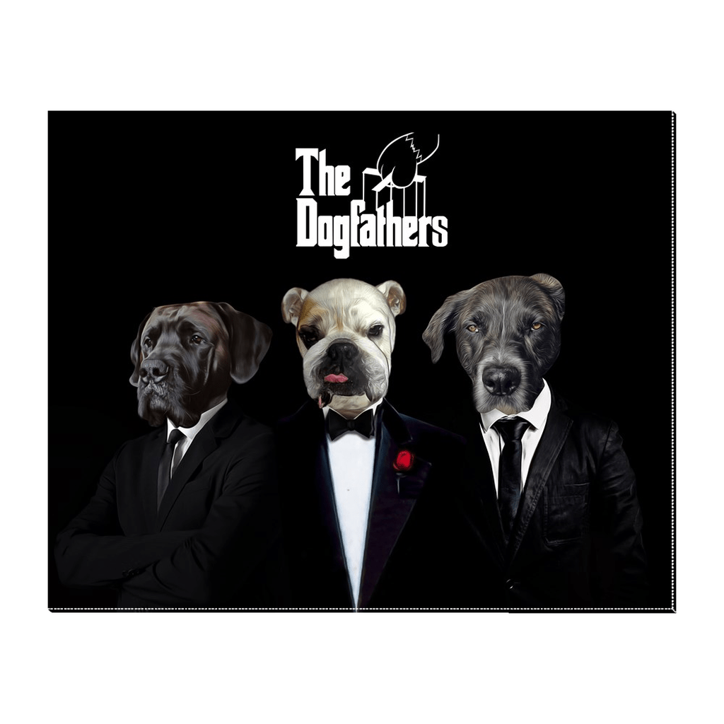 &#39;The Dogfathers&#39; Personalized 3 Pet Standing Canvas