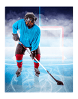 Lienzo personalizado para mascotas 'El jugador de hockey'