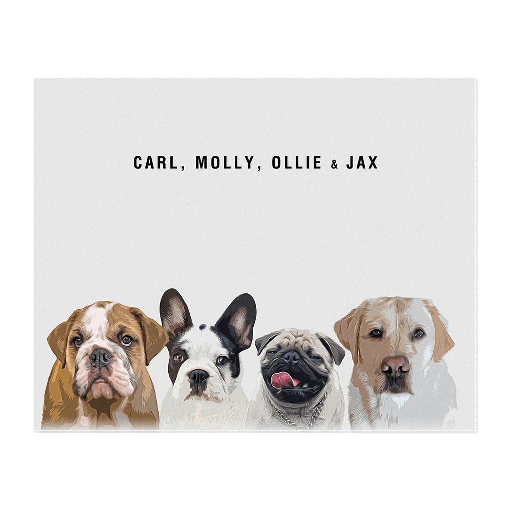 Personalized Modern 4 Pet Standing Canvas