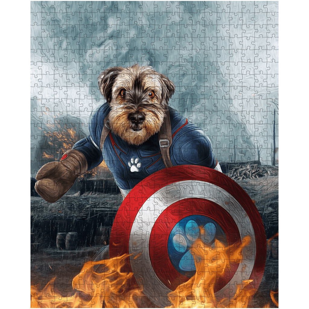 &#39;Captain Doggmerica&#39; Personalized Pet Puzzle