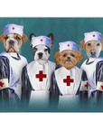 Manta personalizada para 4 mascotas 'Las Enfermeras' 