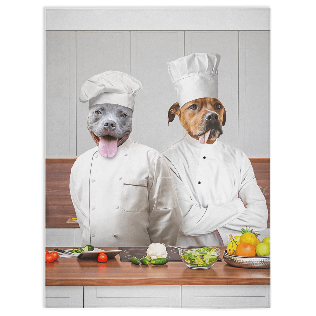 Manta personalizada para 2 mascotas &#39;The Chefs&#39; 