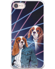Funda personalizada para teléfono con mascota 'Lazer Portrait (femenino) de los años 80'