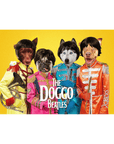 Lienzo personalizado con 4 mascotas de pie 'The Doggo Beatles'