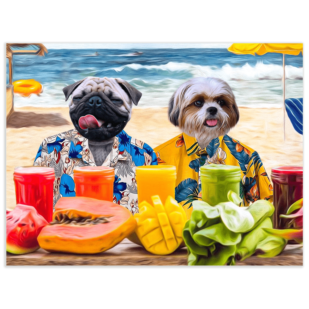 &#39;The Beach Dogs&#39; Personalized 2 Pet Poster