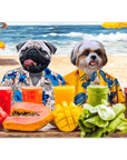 Póster personalizado para 2 mascotas 'The Beach Dogs'