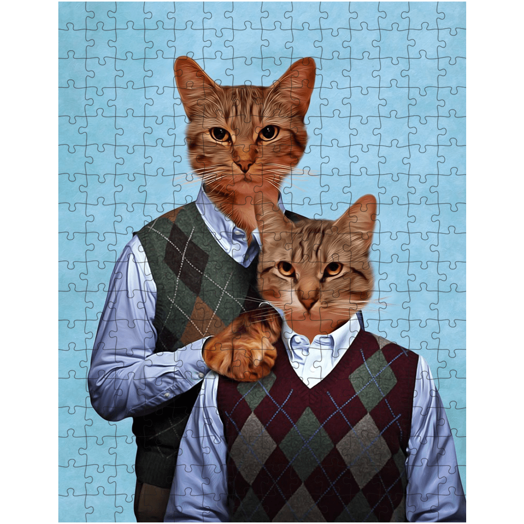 &#39;Step Kitties&#39; Personalized 2 Pet Puzzle
